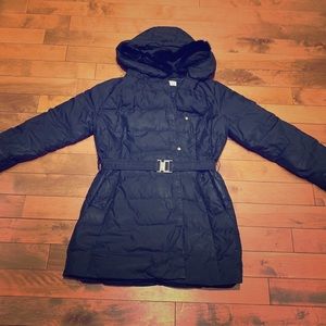 Tahari Feather Down Winter Jacket with Fur Hood